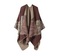 Disimlarl Womens European American Camo Imitation Cashmere Split Fork Lengthened Thickened Cape Ponchos Lady Coat