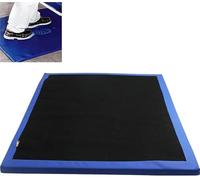 Disinfection Floor Mat with Blue Border, Shoe Sanitizer Boot Dip Mat, Black Sponge Entry Doormat, 110x60x2.7cm, for Hospital Laboratory Indoor Outdoor Use (Small)