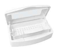 Disinfection Tray, Nail Tools Steriliser, Manicure Disinfection Box Tray, for Beauty Salon Manicure Hair Tools Instruments Doctors Manicure Laboratory Cleaning Supplies (White)