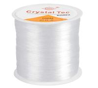 Disino 100m Clear Nylon Invisible Thread - 0.5mm Elastic Invisible String, Bracelet String, Transparent Beading Thread for Hanging Decorations, Jewellery Making and Sew Hobby