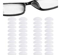 Disino 20 Pairs Silicone Nose Pads for Glasses, Stick on Nose Pads, D Shape Adhesive Nose Cushions for Eyeglasses Spectacle Reading Glasses Sunglasses, Transparent