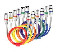 Disino 6 Pack Multi-Color XLR Patch Cables, 3-Pin Balanced XLR Male to Female Microphone Cable Mic Cords - 3.3 feet/1 Meter