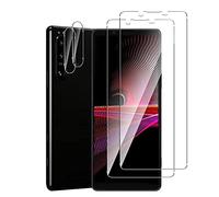Dision [2 Pack] Screen Protector Compatible with Sony Xperia 1 III +[2 Pack] Camera Lens Protector [HD Clear,Multiple Defense Technology] Tempered Glass