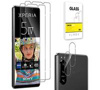Dision [2 Pack] Screen Protector Compatible with Sony Xperia 5 IV +[2 Pack] Camera Lens Protector [Easy Install,HD Clear,Multiple Defense Technology] Tempered Glass