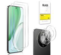 Dision Screen Protector Compatible with Honor Magic 8 Lite [2 Pack] +Camera Lens Protector [2 Pack] [HD Clear,Multiple Defense Technology] Tempered Glass