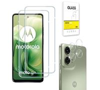 Dision Screen Protector Compatible with Motorola Moto G24/G04/G04S/E14 [2 Pack] +Camera Lens Protector [2 Pack] [HD Clear,Multiple Defense Technology] Tempered Glass
