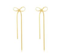 DiSiTino Bow Earrings for Women Gold Bow Earrings Gold Plated Stainless Steel Trendy Gold Bow Jewelry Gift, 3.35, Stainless Steel, No Gemstone