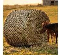 DISJEST 6x6ft Horses Round Bale Hay Net Slow Feed Knotless Forages Feederz