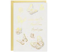 DISJOURNEY Deepest Sympathy Cards - 3D Butterfly Gold Foiled Condolences Bereavement Card - Sorry For Your Loss Card with Envelope - 8 x 5.5 inches