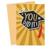 DISJOURNEY Graduation Card - You Did It Congratulations Gifts Card with Envelope for Son Daughter Grandson Granddaughter