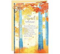 DISJOURNEY Religious Thank You Cards - Autumn Scripture Christian Appreciation Card - Baptism and Christening Cards with Envelope - Thank You for Pastor Priest - 5.5x8 Inches