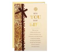 DISJOURNEY Romantic Birthday Cards for Women Men - Happy Birthday Card - Gold Foil and Ribbon Design - Birthday Greeting Card with Envelope for Wife Husband Girlfriend Boyfriend - With You in My Life