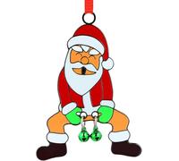 DISJOURNEY Santa Christmas Ornaments - Funny Santa Metal Christmas Tree Decorations Keepsake Gifts for Party Decor