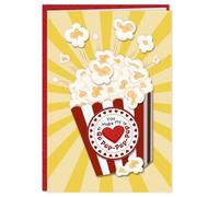 DISJOURNEY Valentines Day Card for Him Her - You Make My Heart Pop - Popcorn Romantic Love Card for Husband Wife Boyfriend Girlfriend - Happy Valentines Greeting Card with Envelope & Sticker