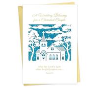 DISJOURNEY Wedding Card - Religious Personalised Wedding Gifts Card - Elegant Laser Cut Greeting Cards with Envelope for Her Him Bride Groom Wife Husband New Couple
