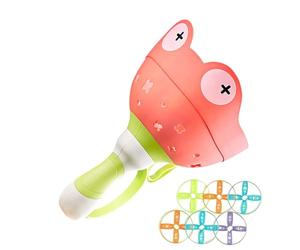 Disk Launcher - PP, 5.51x9.06in Flying Disk Launcher Theme | Manual Flying Disc Game for Outdoors, Children's Activity Toys For Lawn, Park, , Backyard, Family Fun,