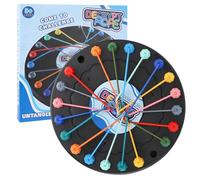 Disk Rope Sorting Puzzle, Brainy Teaser Rope Strategy Board Game Logic Knots Untangling Table Toy, Interactive Brain Training Challenging Rope Untying Puzzle Game for Kids Adults, Small
