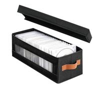 Disk Storage Box | Dustproof Stackable Home Storage with Visible Window - DVD Case Organizer for Toys, Offices, Home, Car, Books, Scarves, Bedroom, Dorm, A