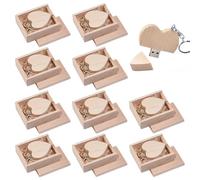 DISKIAPLUS Heart Shape Maple Wood USB Drives 10-Pack with Wooden Cases | 16GB/32GB/64GB USB 2.0 Memory Stick | Perfect Wedding, Photography & Corporate Gift Set (64, GB)