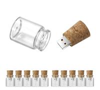 DISKIAPLUS Wish Bottle USB Memory Stick 10-Pack Set | 16GB/32GB/64GB/128GB | USB 3.0 Fast Transfer | Retro Design Digital File Storage Gift for Men & Women (16, GB)