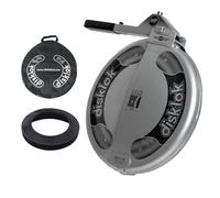 Disklok Gold Security Edition Combo Pack Car Steering Wheel Cover Anti-Angle Grinder Anti-Theft Lock Police Approved Inc. Bag & Cover… (Silver, Medium 39cm - 44cm)