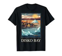 Disko Bay Greenland Icebergs Vintage Retro Travel Art T-Shirt