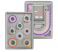 Disnace 2 Pieces Flocked Bracelet Bead Board, Bracelet Board with Measurement, Bracelets & Anklet Design Bead Board, Beading Tray, DIY Jewelry Making Tray for Necklaces Bracelets Anklets