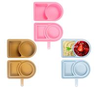 Disnace 3 Double Compartment Snack Containers,2 Compartment Snacks Pack Containers with Lids for Meal Prep, Travel & Office | Leak-Proof & Microwave Safe,BPA-Free Dual Compartment Snack and Dip Pots