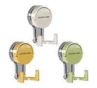 Disnace 3 Pack Suction Cup Hooks, Heavy Duty Dual Suction Hook, Bathroom Suction Hook Shower Hooks, Removable Reusable Vacuum Hangers for Bathroom Kitchen Glass Mirror, Holds Up to 5kg, No Drill