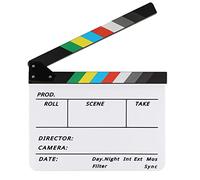 Disnace Clapperboard 30 x 24.5cm, Director's Clapperboard Synchronous Clapperboard, Scene Acrylic Clapperboard, Easy Wipe Acrylic Clapper for Film, TV Series, Shoot Props, Commercials