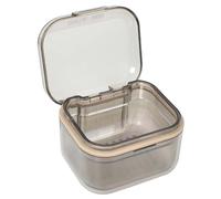 Disnace Dental Container Case, Denture Case for Soaking Dentures, Leak-Proof Denture Bath Case, Retainer Holder, Retainer Container Box, Night Guard Case for False Teeth Container (Black)