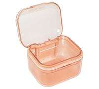 Disnace Dental Container Case, Denture Case for Soaking Dentures, Portable Retainer Case Denture Bath Denture Case Retainer Container Box Dental Dustproof Box Night Guard Case for False Teeth (Orange)