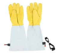 Disnace Professional Gardening Gloves for Men & Women, Thorn Proof Leather Gardening Gloves, Long Sleeve Glove with Glove Clip, Garden Weeding Glove for Pruning Digging Planting, Leather Cowhide, L