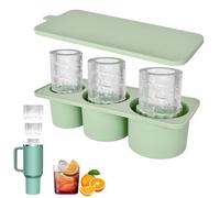 Disnace Silicone Ice Cube Tray for Stanley Cup, Easy-Release Ice Cube Mold Reusable Ice Cube Trays, Silicone Honeycomb Ice Molds for Cocktails, Whiskey, and Iced Coffee, 30-40 Oz, Green