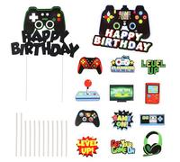 Disnace Video Game Cake Toppers, Game Controller Cake Toppers, Gaming Themes Cake Topper, Cake Topper for Minecraft, Birthday Decorations for Gaming Theme Birthday Party Kids Adults