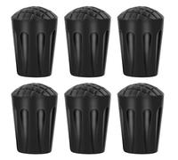Disnace Walking Stick Tips, 6Pcs Rubber Cane Tips, Replacement Rubber Tip for Walking Sticks, Trekking Pole Tip Protectors, Hiking Accessories for Most Standard Hiking and Walking Poles, Black