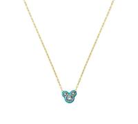 Disney 100 18ct Yellow Gold Plated CZ & Blue Enamel Studs Minnie Mouse Pendant Necklace