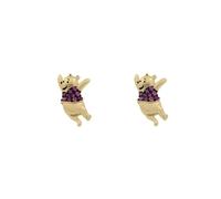 Disney 100 18ct Yellow Gold Plated Ruby Winnie The Pooh Stud Earrings