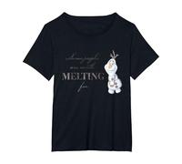 Disney 100 Anniversary Frozen Olaf D100 Quote Sweet T-Shirt, Women's Plus, Black, 1X