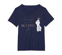 Disney 100 Anniversary Frozen Olaf D100 Quote Sweet T-Shirt, Women's Plus, Navy Blue, 1X