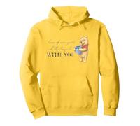 Disney 100 Anniversary Winnie the Pooh D100 Quote With You Pullover Hoodie, Adult Unisex, Lemon Yellow, Large