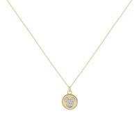 Disney 100 Mickey Mouse Silver & 18 Carat Yellow Gold Plated Sterling Silver Double-sided Pendant with Cubic Zirconia Stones