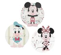 Disney 100th Anniversary 3x Mini Wooden Puzzles, My First Puzzles, Retro Jigsaw Puzzle Games, Montessori Educational Toys For 1 Year Old + Toddler - Official Licensed Disney Gifts by Orange Tree Toys
