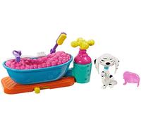 101 Dalmatian Street GBM47 Disney, Brush and Bubble Playset (7.5-in) with Dolly Dog Figure (3-in), Multicoloured