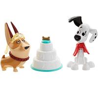 101 Dalmatian Street GBM40 Disney Party 2-Pack, Dylan & Clarissa Dog Figures (3-in) with Wedding Cake, Cape, and Veil Accessories, Multicoloured