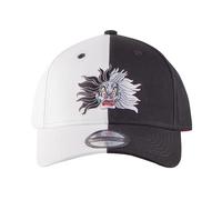 DISNEY 101 Dalmatians Cruella De Vil Face Adjustable Cap, Unisex, White/Black