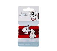 Disney 101 Dalmatians Hair Ties for Girls & Women - Set of 4 Soft Terry Hair Bobbles with Dalmatian Charms - No Damage, Stretchy Ponytail Holders for All Hair Types