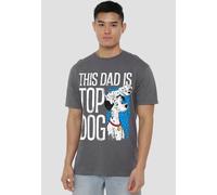 Disney 101 Dalmatians This Dad Is Top Dog T-Shirt, Light Graphite In Light Grey Light Grey XXL