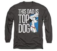 Disney 101 Dalmatians This Dad is Top Dog Unisex Long Sleeve T Shirt, Light Graphite, Large