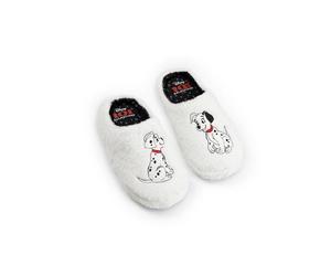 Disney 101 Dalmatians Women's White Mule Slippers | Fluffy Indoor Lounging Footwear | Comfortable Slippers Featuring Iconic Characters | Perfect for Relaxing at Home Merch - 5-6 UK